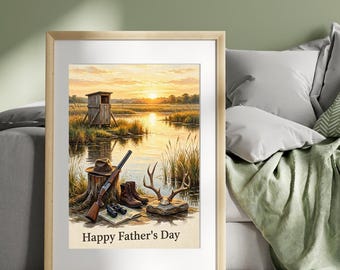 Happy Fathers Day, Hunting, Outdoors Affirmation Poster, Affirmation Print, Motivational Wall Art, Positive Mindset Decor, Fathers Day Gift
