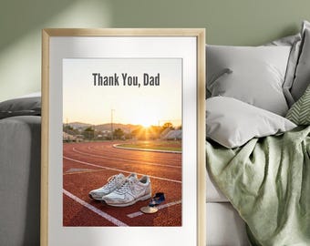 Happy Fathers Day, Running Track, Affirmation Poster, Affirmation Print, Motivational Wall Art, Positive Mindset Decor, Fathers Day Gift