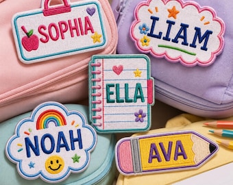 Personalized Backpack Name Patch, Custom Embroidered School Bag Patch for Kids, Back to School Gift