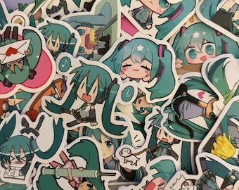Hatsune Miku Stickers Mix Stickers, kawaii sticker, 4-50 Pcs laptop stickers, Kids Sticks, vinyl stickers for laptop, water bottle