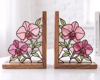 ステンドグラスの蘭の花：胡蝶蘭のインテリア - Etsy 日本