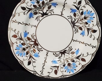 Wedgwood Bone China, Pan y Mantequilla Plato 6", Azul Papiro y Plata, Hecho en Inglaterra