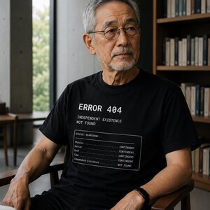 Islamic T-Shirt | ERROR 404 Independent Existence Not Found | Muslim Programmer Gift | Philosophy Tee | Tech Muslim Shirt