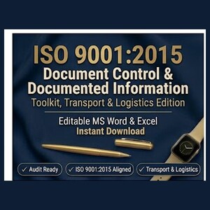 ISO 9001:2015 Verktyg för dokumenthantering och dokumenterad information | Redigerbara QMS-mallar, huvuddokumentlista