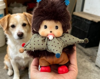 monchhichi plush keychain, pacifier doll charm, spring flower headpiece bag pendant, cute kawaii gift accessory set