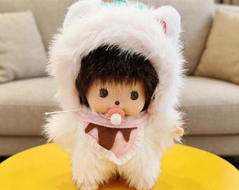 Monchhichi 15cm bagcharm, plush doll keychain, kawaii monkey plush, cute backpack pendant, purse accessory toy set