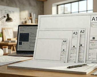 Minimalist Architectural Title Block Set, AutoCAD DWG Template