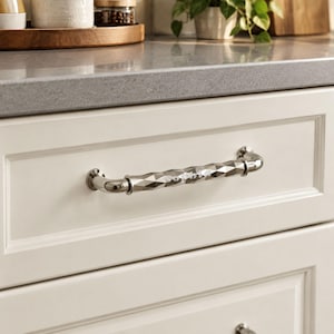 Titanium Silver Brass Drawer Pull: French Light Luxury Cabinet Handle, Dresser Nightstand Knob
