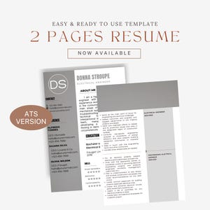 CV voor technici | Sjabloon voor ATS-vriendelijk CV | CV software-ingenieur | Word Google Documenten Canva | Modern minimalistisch direct downloaden