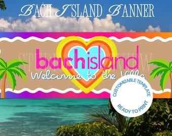 Bachelorette Islanders Love Party Banner, Islanders Love Party Banner Printable, Custom Canva Template, Bach Island Party Banner