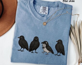 Comfort Colors Funny Crow Pigeon Shirt, Bird Nerd T-Shirt, Halloween Crow Tee, Funny Bird Lover Gift, Pigeon Lover Shirt