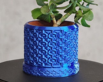 Small Geometric Succulent Planter Vase with Water Drip Tray. For the 3 inch planter pot.