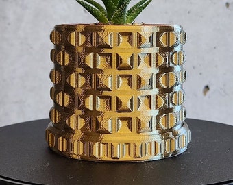 Small Geometric Succulent Planter Vase with Water Drip Tray. For the 3 inch planter pot.