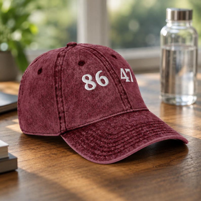 Anti Maga Hat | Political Statement Cap | Democracy Supporter Maroon