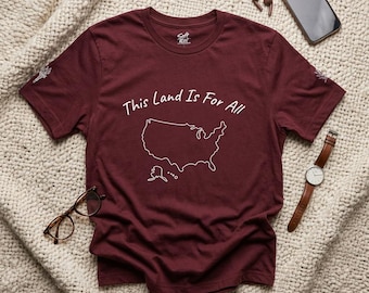 -shirt Cette terre est pour tous | T-shirt graphique USA Outline
