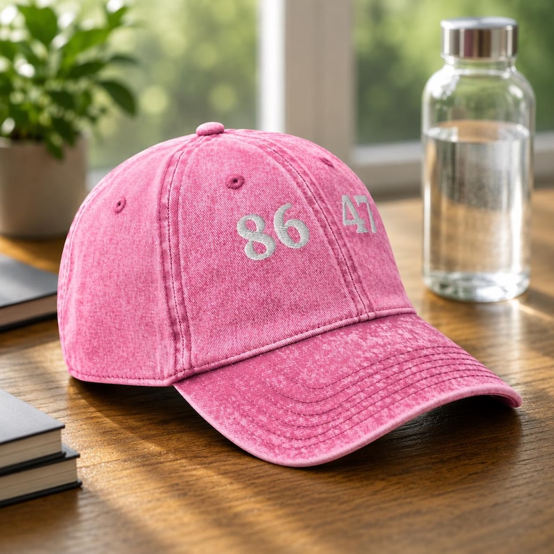 Anti Maga Hat | Political Statement Cap | Democracy Supporter Pink
