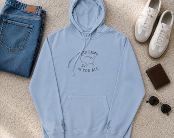 Cette terre est pour tous à capuche | Sweat à capuche patriotique minimaliste