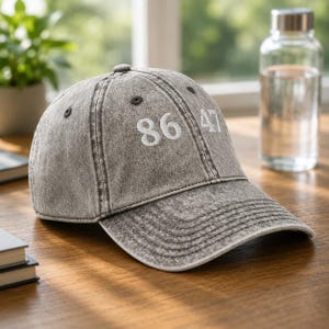 Anti Maga Hat | Political Statement Cap | Democracy Supporter Charcoal Grey