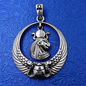 Egyptian Royal Wadjet Lion Goddess Sekhmet Pendant Female Empowerment 925 Silver