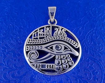 Egyptian Eye of Horus Pendant Necklace 925 Silver All Seeing | Etsy