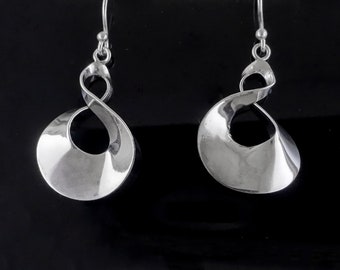 Boucles d'oreilles torsadées maories en argent 925, cadeau pour elle