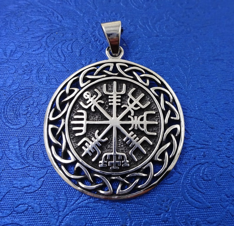 Sterling Silver Icelandic Vegvísir Pendant Protection Magical Etsy