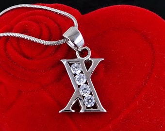 Collier en argent avec lettre initiale X en argent sterling 925, cadeau pour elle