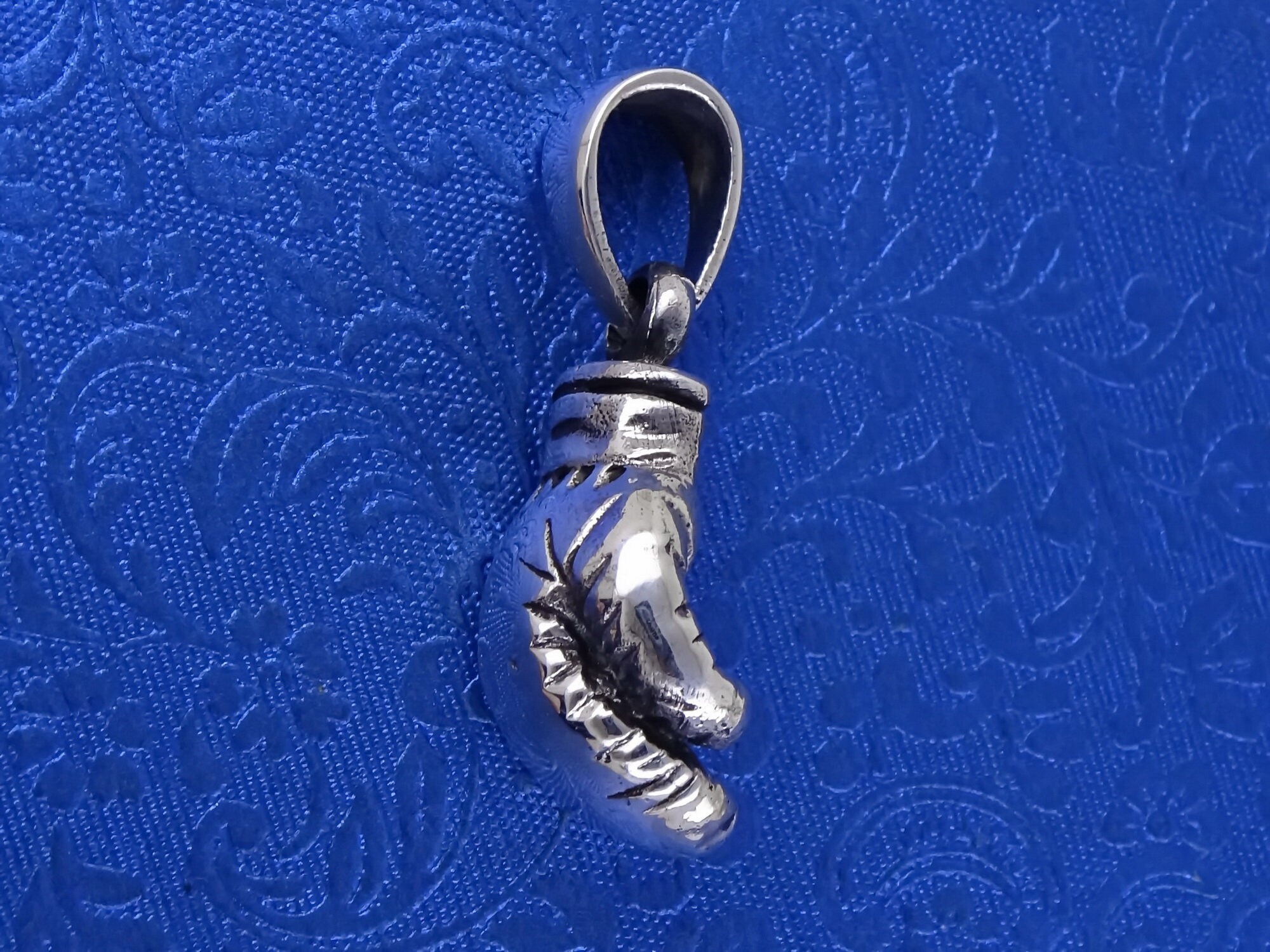 Boxing Glove Pendant Necklace 925 Silver Etsy