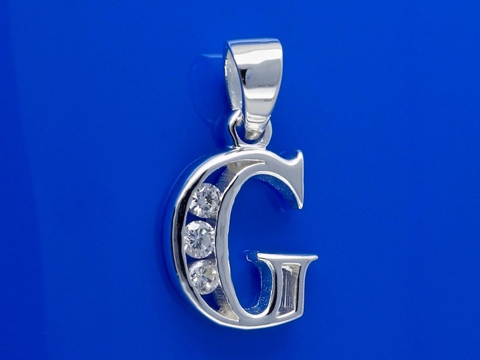 Silver Initial Letter G Pendant Necklace 925 Sterling Gift for Etsy