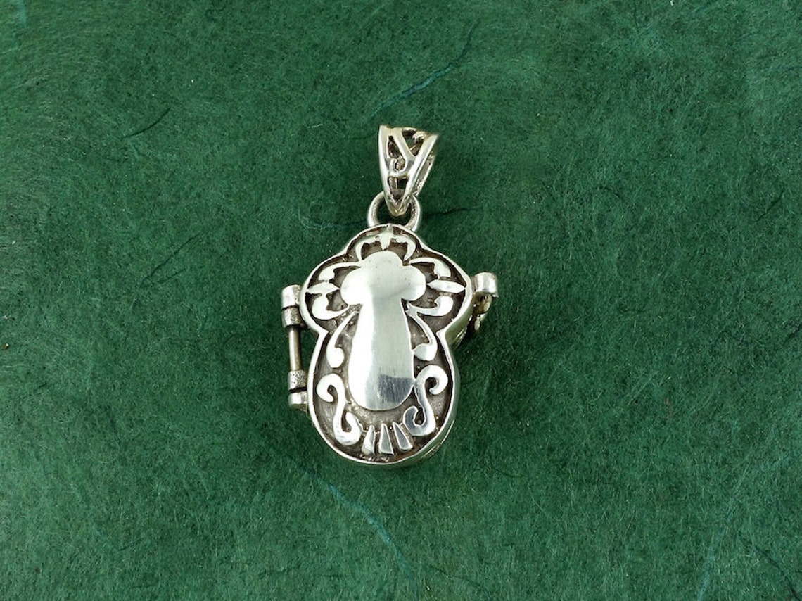 Sterling Silver Christian Cross Locket Pendant Jewelry Etsy