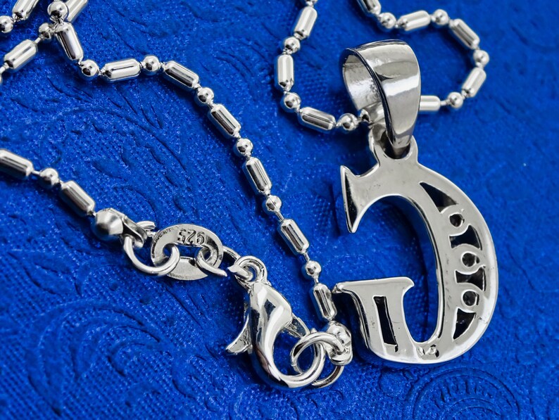 Silver Initial Letter G Pendant Necklace 925 Sterling Gift for Etsy