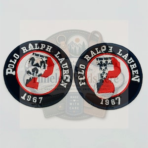 Set van 2 Polo Luxury patches – Rider Crest strijk-/naaipatches voor op een tas van 9,5 cm.