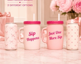 12 oz Standard Can Holder STL Bundle, Mason Jar Drink Holder with Lid, 2 Funny Designs, 3MF Digital File