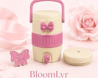 3D druckbare 12 oz Bogen Dosenkühler STL | Süsser Koozie Dosenhalter | Girly Getränkehalter | Passend dazu Bogenöffner 3MF