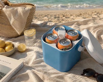Tragbare Mini Cooler STL, 3D-Druck-Getränketräger, Dosenhalter Box, Camping Cooler Datei, Beach Drink Organizer STL, mehrere Größen