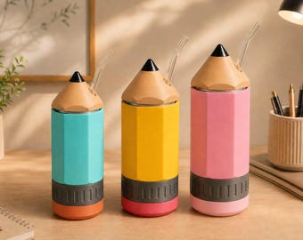 12 Unzen Bleistift Dosenkühler STL, Lehrer Geschenk 3D Druckdatei, Bleistift Koozie, Kawaii Trinkhülle, Back to School Dosenhalter