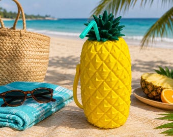 3D Druckbare Ananas Dosenkühler STL | 16 Unzen Tropischer Koozie | Sommer-Strandparty-Dosenhalter | 3MF STL Download