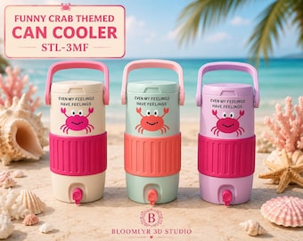 300 ml Dosenkühler STL, süßer Krabben Koozie 3MF, lustiger Getränkehalter, Krebs Sternzeichen Geschenk, 3D Druckdatei