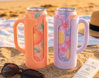 Süßes 12oz Slim Dosenhalter STL Bundle, Sommer Dosenkühler 3MF, Ergonomischer Griff Getränkehalter, Strohhalmdeckel, Dosenöffner, 3D Druck Datei