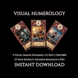 Visual Numerology Guide, Number 1 to 9 Meanings Cheat Sheet, Printable Digital PDF