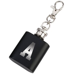 Personalised Engraved Hip Flask Keyring | Stainless Steel Mini Flask Keychain