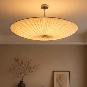 Japandi Fabric Pendant Light, Wabi Sabi Hanging Lamp, Minimalist Dining Room Chandelier Ceiling Lighting