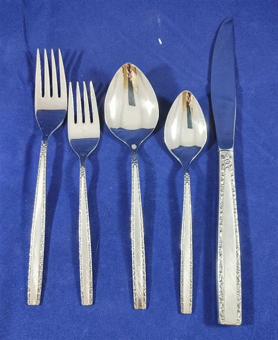 Oneida Silver Stainless Steel Flatware Via Roma Etsy