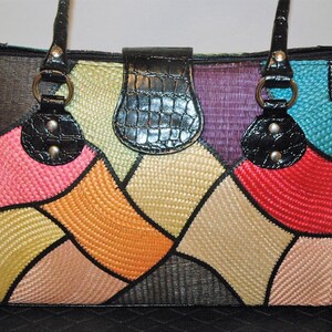 Hermoso bolso de mano, billetera y cartera de moda multicolor... ¡Hecho a mano!