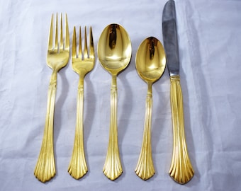 ブリッジテーブルGOLD 一点物 Cambridge Gold Electroplate Flatware Replacement Pieces