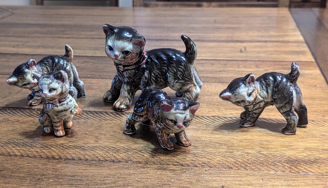 Camille Naudot Porcelain Cat Figurines1950's Japan - Etsy