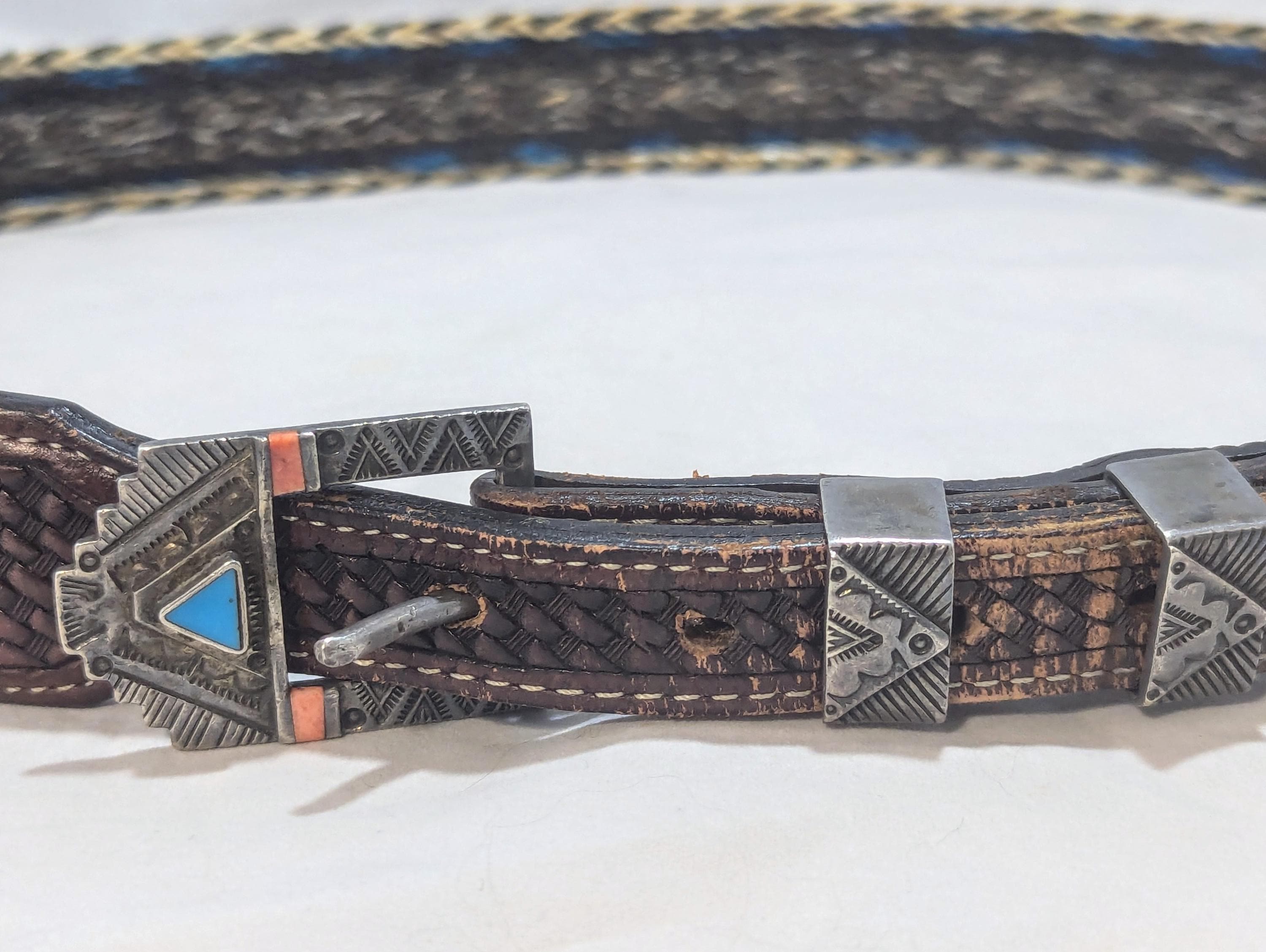 1970’s vintage silver and braided horsehair belt Vintage Hitched Horse Hair Belt — Teskeys main image 2
