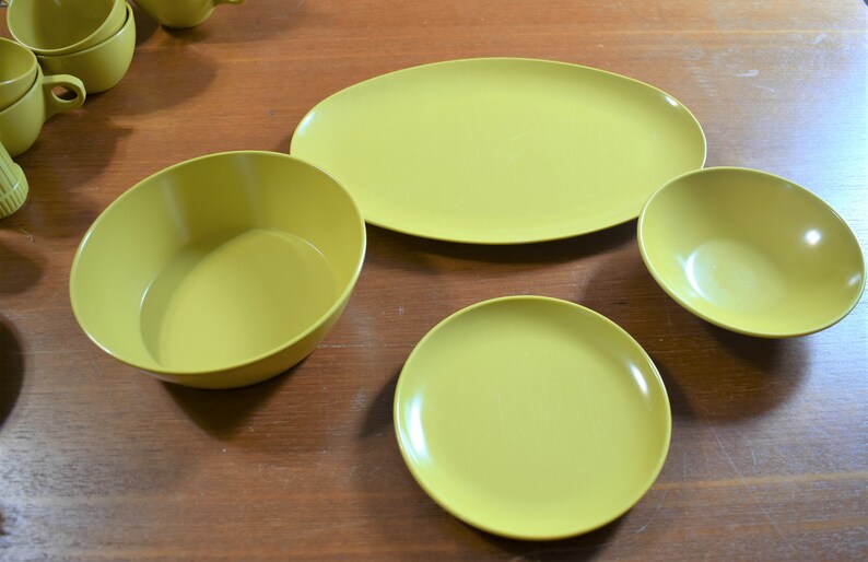 Melamine Dishes Plates Bowls Cups Saucers Tray...retro Etsy