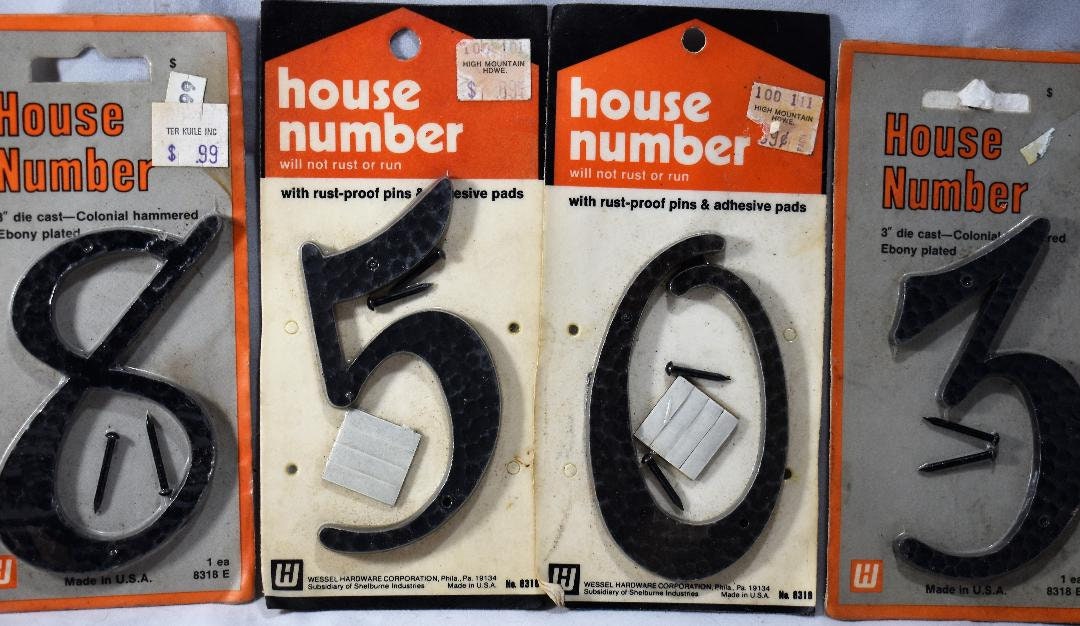 Vintage Die Cast Metal House Numbers Colonial Hammered Look - Etsy