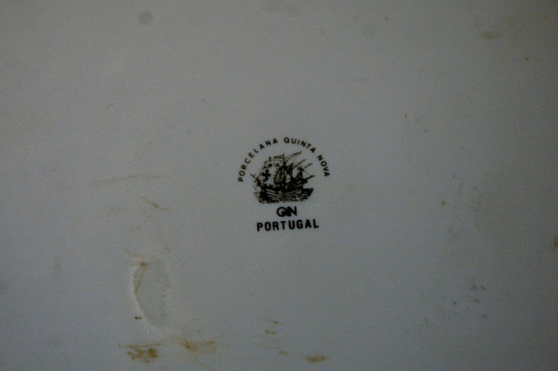 25/% off...Beautiful Vintage Porcelain Quinta Nova Cake Plate...Portugal...was 99.00